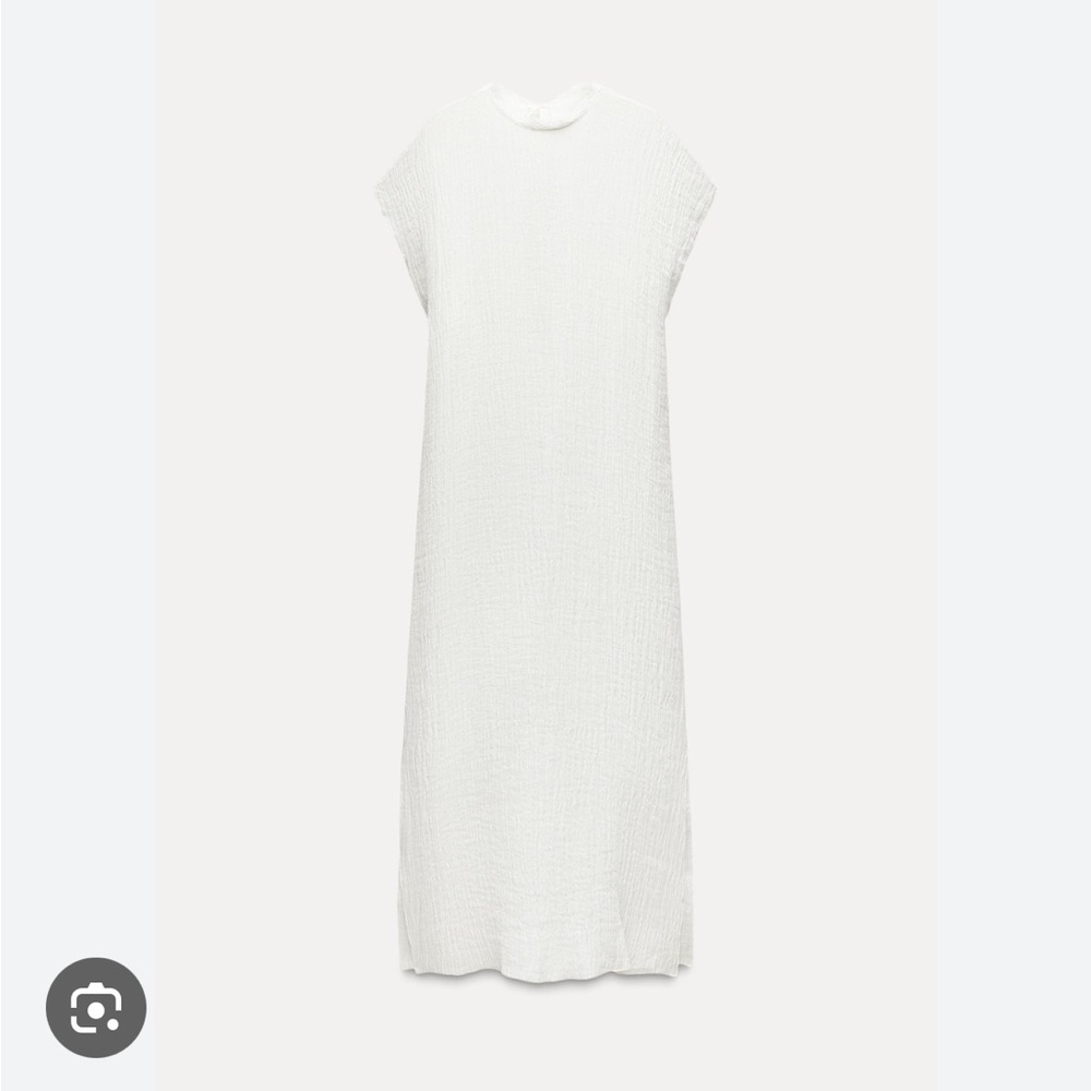 Zara NEW 100% linen tunic dress white 8142/047 - Picture 3 of 5